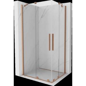 Mexen Velar Duo плъзгаща се душ кабина 100 x 90 см, прозрачна, четкана мед (871-100-090-02-65)