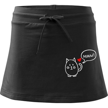 Tučná mačka športová sukňa Two in One čierna
