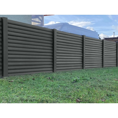 Betonový sloupek Magicrete – koncový, na plot 80 cm, lamely, Grafen