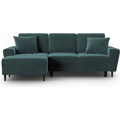 Cosmopolitan Design Кадифен разтегателен ъглов диван с място за съхранение в петролен цвят (ляв ъгъл) Kyoto - Cosmopolitan Design (COS_LCF_2_F1_KYOTO7)