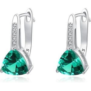 Silenti Jewelry Сребърни обеци "Деликатност" - Зелен