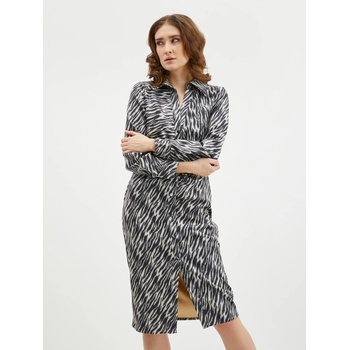 orsay Бежово-черна дамска рокля-риза с десен от велур ORSAY Orsay | Cheren | ЖЕНИ | M