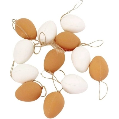 Vajíčka pvc 12ks/4cm natural