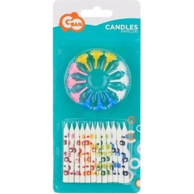 GoDan Svíčky dortové bílé s potiskem 6,3 cm