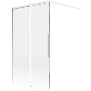 Mexen Rox 2-крилен плъзгащ се параван за баня 100 x 150 см, прозрачен, бял - 8C9-100-003-20-00 (8C9-100-003-20-00)