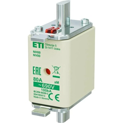 ETI Nožová pojistka NV00/NH00 aM KOMBI 690V 80A 004182413