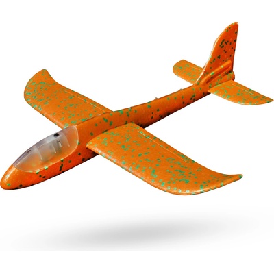 Aviator 7956 Penové Hádzacie Lietadlo s 8 LED svetlami, 48x47cm, oranžovo-zelená