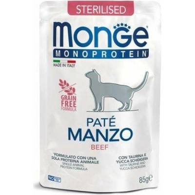 MONGE Monoprotein sterilised Cat PATÉ hovězí 85 g