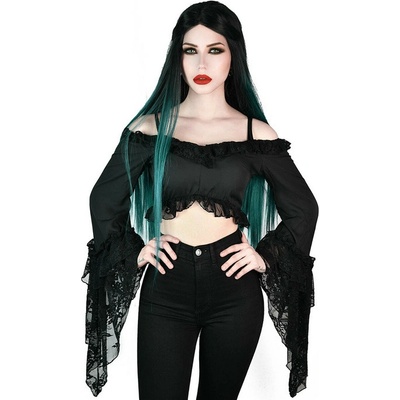 KILLSTAR Tessa Terror Lace Top černá