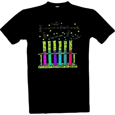 Tričko s potiskem fluorescentní chemie pánské černá – Hledejceny.cz