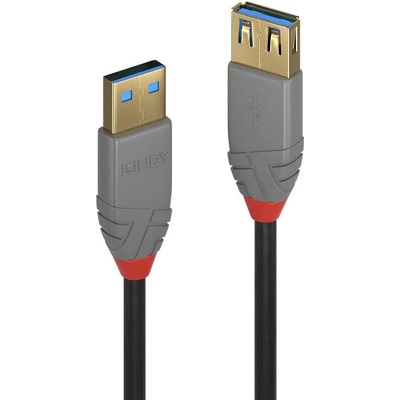 Кабел Lindy Anthra Line, от USB Type-A 3.1 (м) към USB Type-A 3.1 (ж), 0.5 м, черен (LNY-36760)