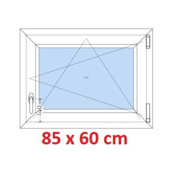 Soft Plastové okno 80x60 cm, otváravé a sklopné