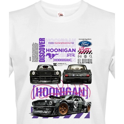 Pánské triko Ford Mustang Hoonicorn, Canvas pánské tričko s krátkým rukávem 2374 bílá