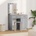 vidaXL Тоалетка 2 pcs Сив 50 x 41 x 135 см Инженерна дървесина (3334241)