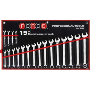 FORCE Tools Звездогаечни комбинирани ключове FORCE 5191C (6-24 mm) - комплект 19 бр (JN75727)