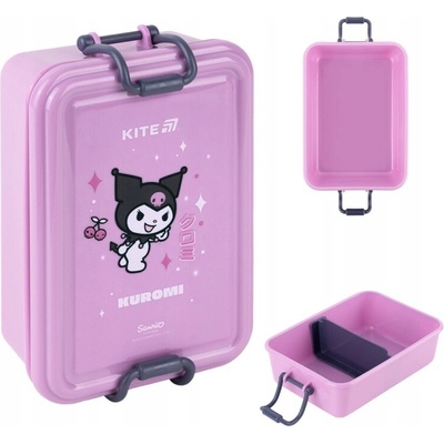 LUNCHBOX RAŇAJKOVÝ BOX DO ŠKOLY PRIEHRADKY 650 ml FIALOVÝ KUROMI KITE