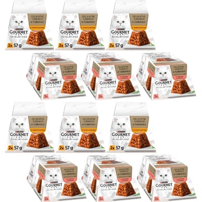 GOURMET Revelations Jemné kúsky v želé zmesi príchutí 12x (2x57 g)