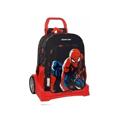 SAFTA Училищна чанта с колелца Safta Черен Spiderman Червен 33 x 14 x 42 cm