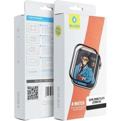 BLUEO Стъклен Протектор за Apple Watch SE / SE 2 44mm, Blueo HD 5D Glass, Черен (5903396253690)