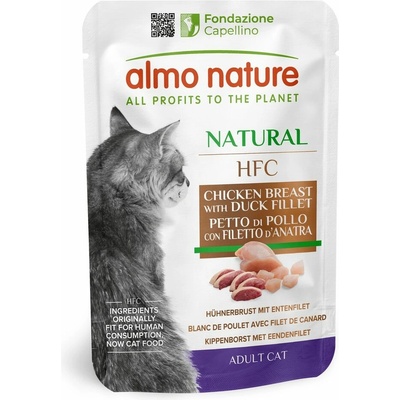 Almo Nature HFC Natural Kuřecí prsa a kachní filet 55 g