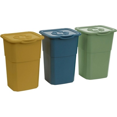 DEA HOME Set 3 odpadkových košov ECO na triedený odpad 3 x 50 L