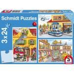 Schmidt Spiele - Puzzle 3x24 Polícia, požiarnici, záchranári - 40 - 99 piese