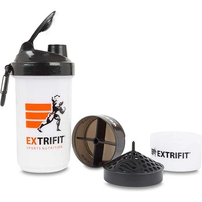 Šejkr EXTRIFIT TRIPLE 600ML Bílá,Černá,Oranžová