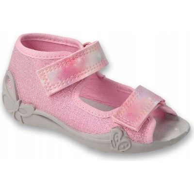 Befado detské papuče na suchý zips 342P057 ružové