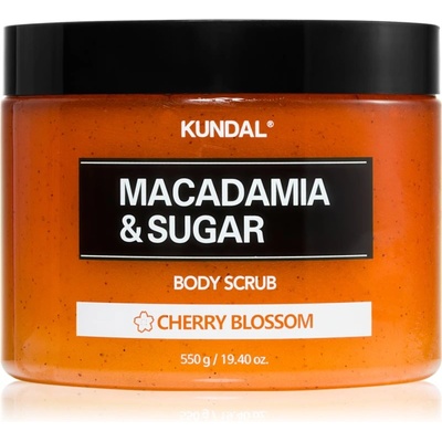 KUNDAL Macadamia & Sugar Cherry Blossom захарен пилинг с масло от шеа 550 гр