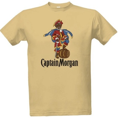 Tričko s potiskem Captain Morgan Freeman pánské písková