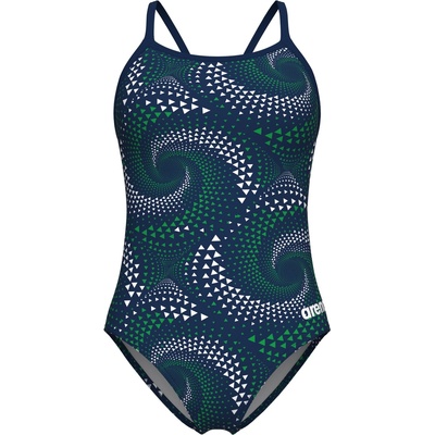 arena Дамски бански костюм Arena Women's Fireflow Swimsuit Lightdrop Back Swimsuit - Navy / Team Blue Green - размер 38 (EU) (150-5754-0615)