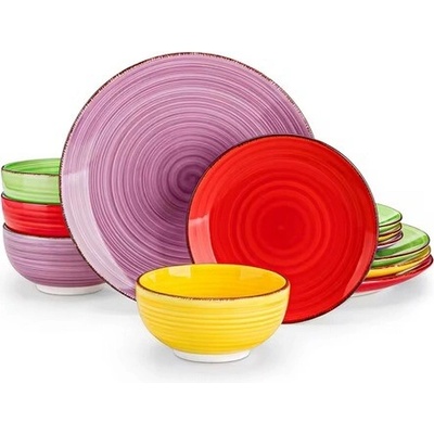 VANCASSO BONITA Multicolor jedálenská kameninová sada 12 dielna