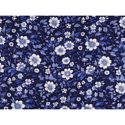 Bavlněný popelín silk oděvní květy Varianta: 1 modrá pařížská 62726/163466/291362
