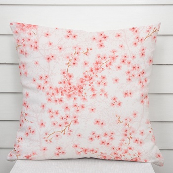 Biante bavlna Sandra SA-633 Ružové čerešňové kvety na bielom 40 x 60 cm