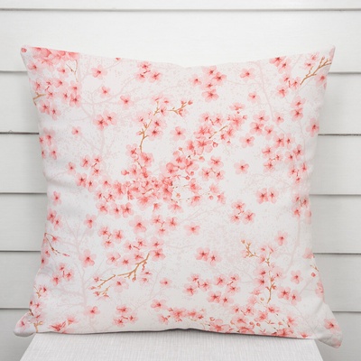 Biante bavlna Sandra SA-633 Ružové čerešňové kvety na bielom 30 x 50 cm