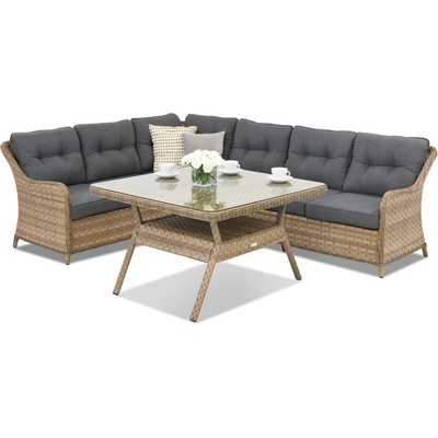 Garden Point Техноратанови градински мебели Toledo Comida 5 Angular Garden Point cappuccino (GAP323-ANG5)