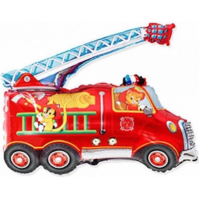 Flexmetal Fóliový balónek hasičské auto červené 35x32cm bez obalu
