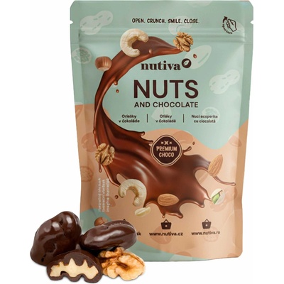 NUTIVA Vlašské orechy v horkej čokoláde 200 g