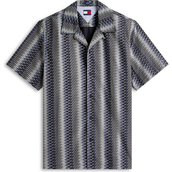 Tommy Hilfiger Риза с къс ръкав Tommy Jeans Men's Patterned Short Sleeve Shirt - Black Aop