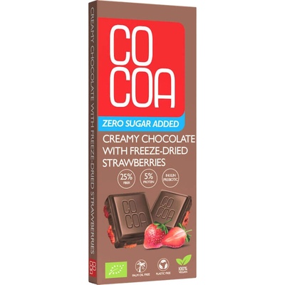 Cocoa Čokoláda creamy s jahodami bez pridaného cukru Bio 40 g