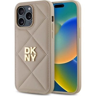 DKNY Калъф DKNY Quilted Stack Logo iPhone 14 Pro Max - бежов (3666339261085)