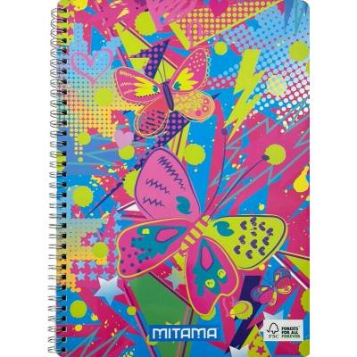 MITAMA Spirálový sešit Fantasy colours A4 linkovaný motýl