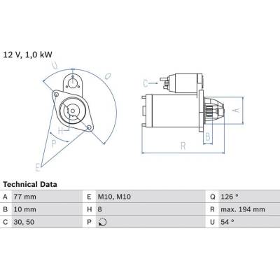 BOSCH 0 986 020 401 Startér (0986020401)