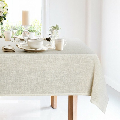 Eurofirany Luxusný obrus 140x180 cm INES 12 s leskom, krémovo zlatý krémová Polyester 140x180 cm