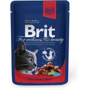 Brit Premium Beef Stew & Peas- пауч за котка 100гр
