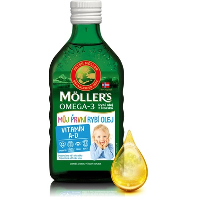 MOLLER'S Omega 3 Můj první RYBÍ OLEJ vitamín A a D 250 ml
