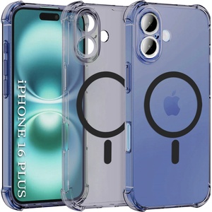 Techsuit Калъф за iPhone 16 - Techsuit - Удароустойчив Clear Silicone MagSafe - Опушено Черен