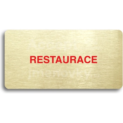 ACCEPT Piktogram RESTAURACE - zlatá tabulka - barevný tisk bez rámečku