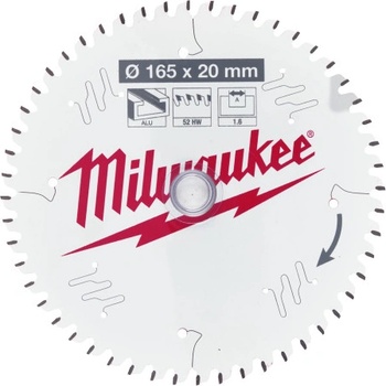 Milwaukee Kotouč pro okružní pilu CSB P Alu 165 x 20 x 1,6 x 52 ATB 4932479087