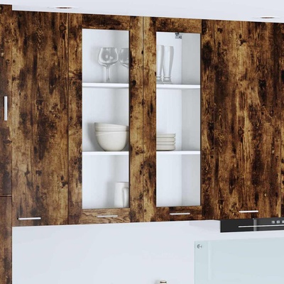 vidaXL Висящ шкаф с врата Димян дъб 80 x 31 x 100 см Инженерно дърво (884398)